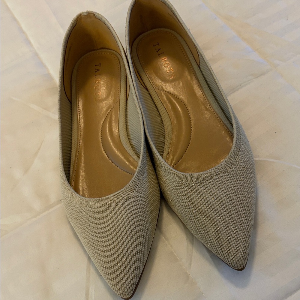 Talbots Pointed Knit Ballet Flat - Gold